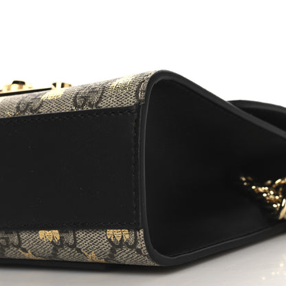 Gucci GG Supreme Monogram Bees Small Padlock Shoulder Bag Black 10 of 11