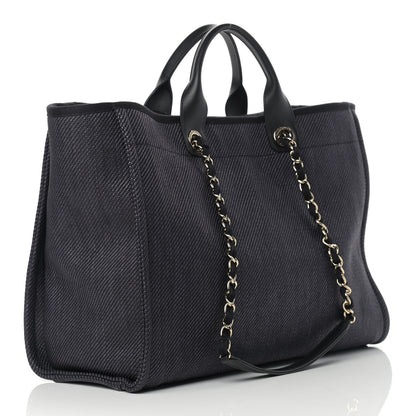 Chanel Mixed Fibers Large Deauville Tote Black 3 of 9