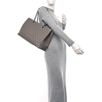 Chanel Caviar Quilted XL Grand Shopping Tote GST Light Grey 2 of 10
