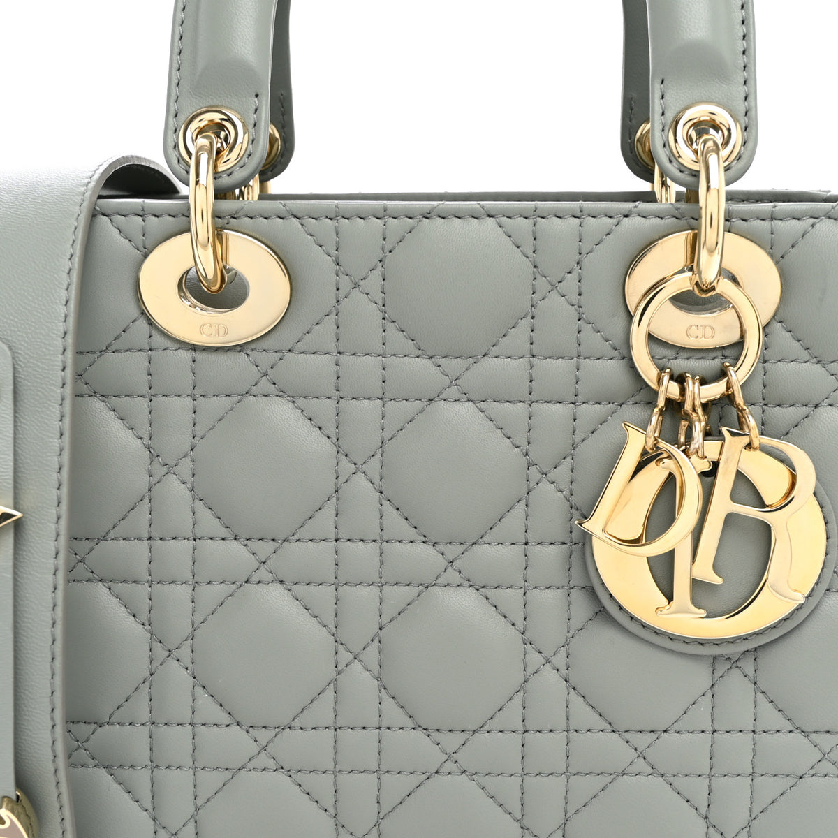 Christian Dior Lambskin Cannage Small My ABCDior Lady Dior Grey 8 of 10