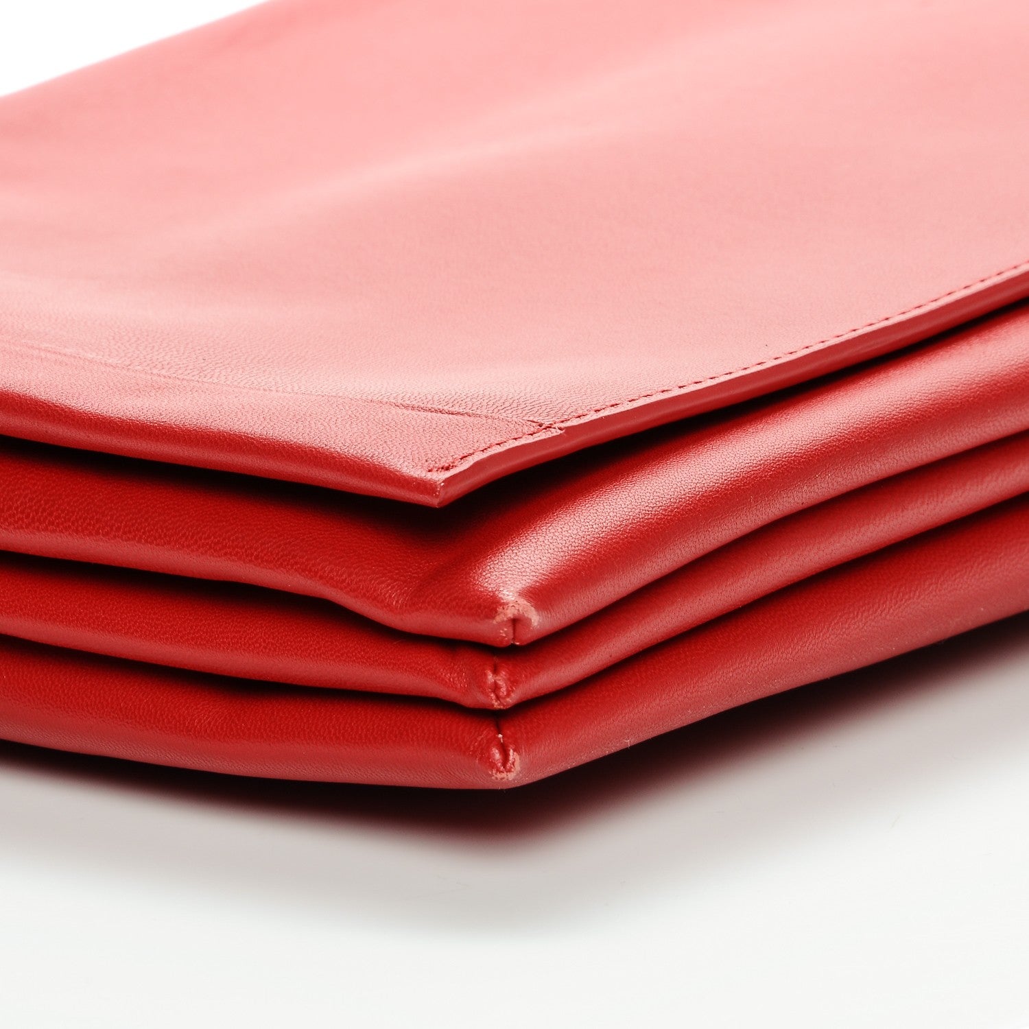Celine Lambskin Rolled Soft Trio Clutch Bright Red 6 of 10