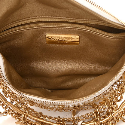 Chanel Lambskin Quilted All About Chains Waist Belt Bag White 6 of 13
