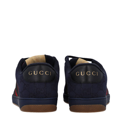 Gucci New Canvas GG Web Mens Screener Sneakers 8 Burgundy Navy 6 of 11
