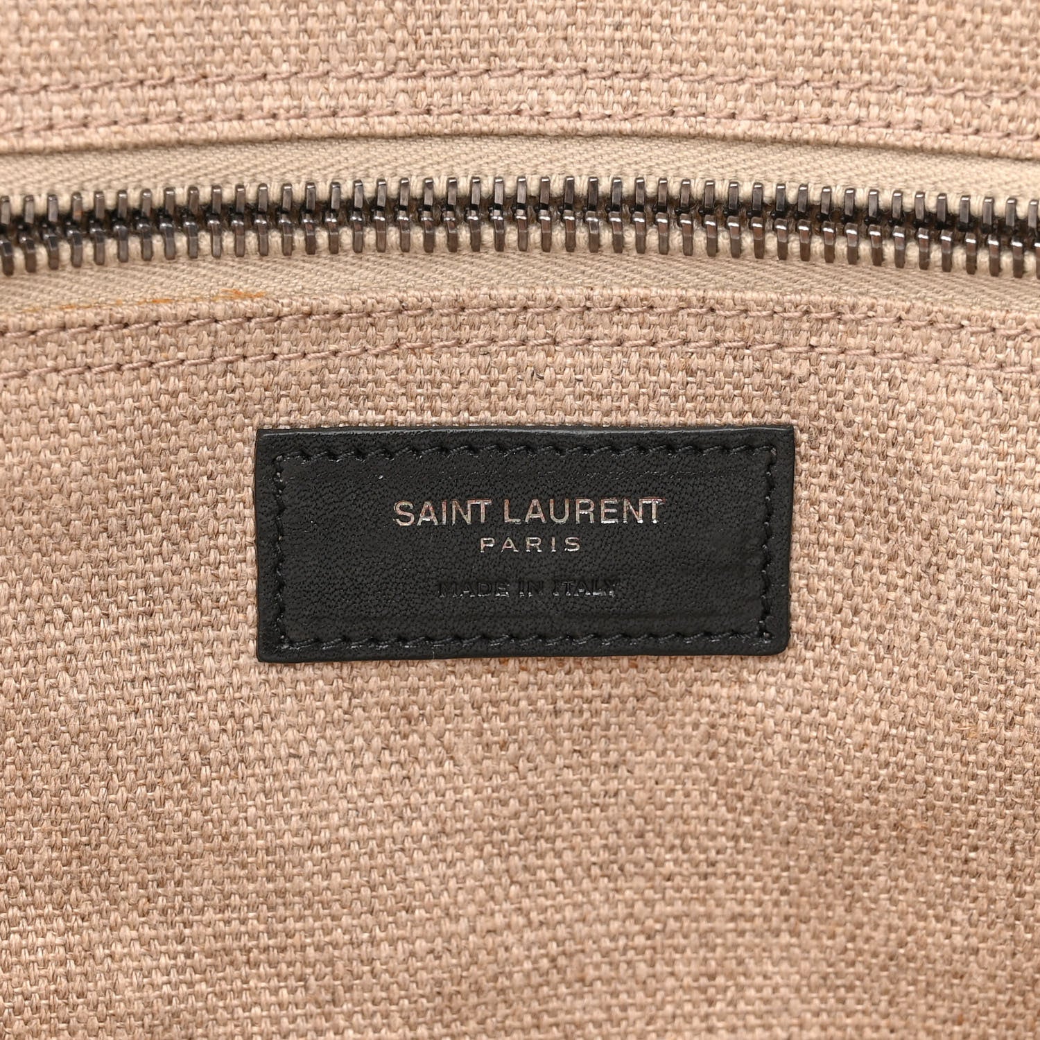 Saint Laurent Linen Calfskin Rive Gauche Tote Optic White 6 of 17