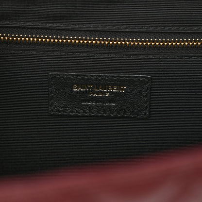Saint Laurent Grain De Poudre Mixed Matelasse Large Triquilt Monogram Satchel Rouge Legion 6 of 16