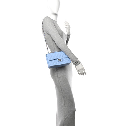 Chanel Caviar Quilted Small Double Flap Light Blue 2 of 10