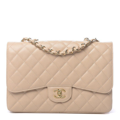 Chanel Caviar Quilted Jumbo Single Flap Beige Clair 1 of 11