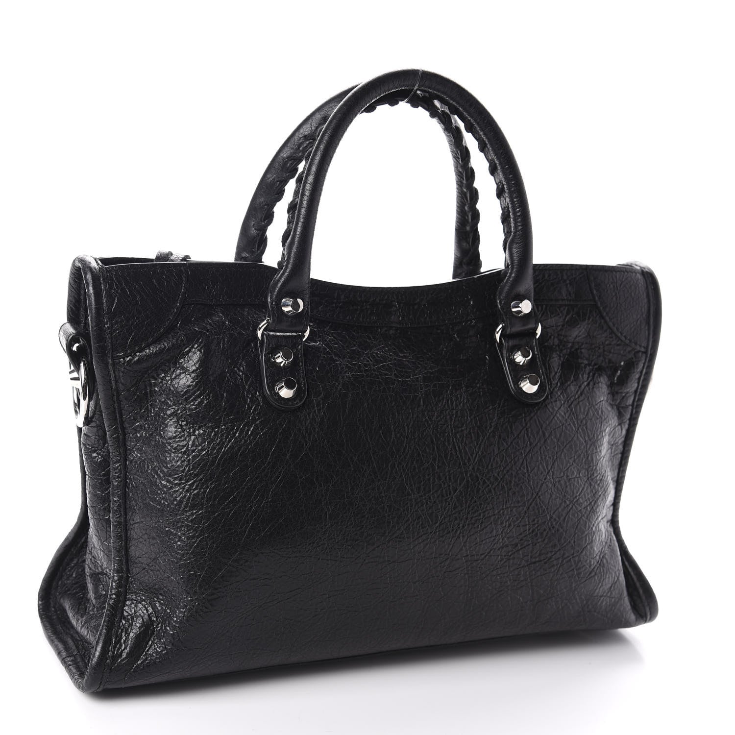 Balenciaga Agneau Classic Hardware S City Logo Strap Black White 3 of 17