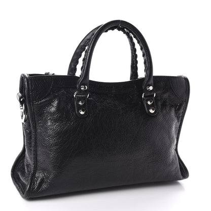 Balenciaga Agneau Classic Hardware S City Logo Strap Black White 3 of 17