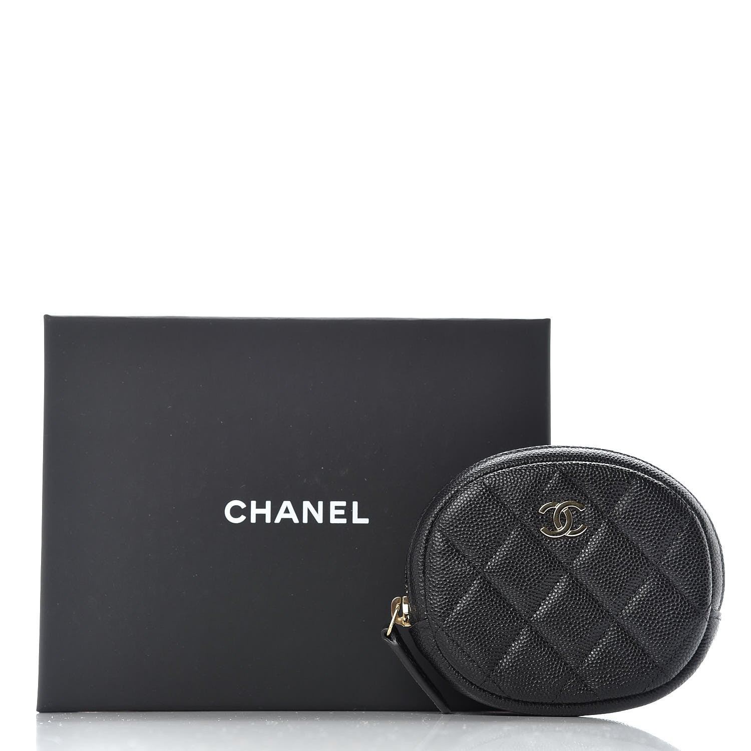 Chanel Caviar Quilted Zip Around Classic Coin Purse Black 8 of 8