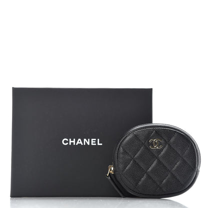 Chanel Caviar Quilted Zip Around Classic Coin Purse Black 8 of 8