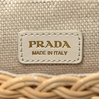 Prada Midollino City Calfskin Mini Bag Naturale White 6 of 11