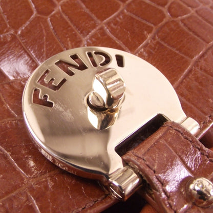 Fendi Calfskin Crocodile Embossed Medium Magic Bag Terracotta 12 of 12