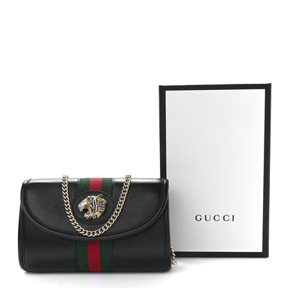 Gucci Textured Calfskin Web Mini Rajah Slim Flap Shoulder Bag Black 12 of 12