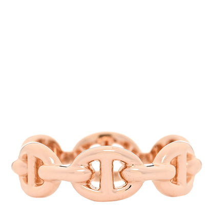Hermes 18K Rose Gold PM Chaine d'Ancre Enchainee Ring 49 4.75 1 of 5
