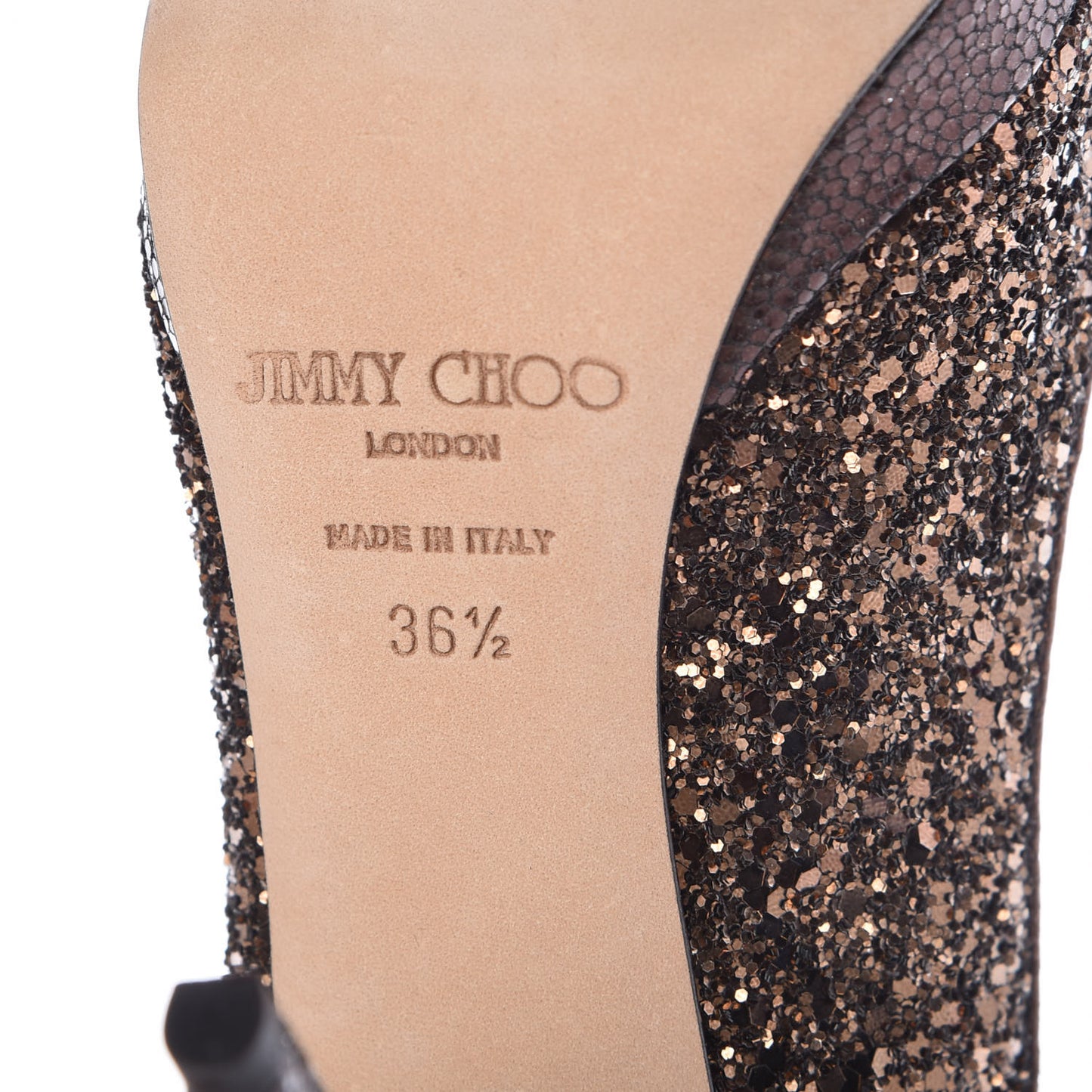 Coarse Glitter Fabric Nova Slingback Pumps 36.5 Bronze