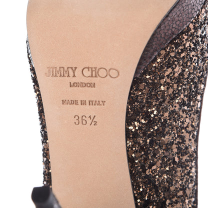 Jimmy Choo Coarse Glitter Fabric Nova Slingback Pumps 36.5 Bronze 8 of 10