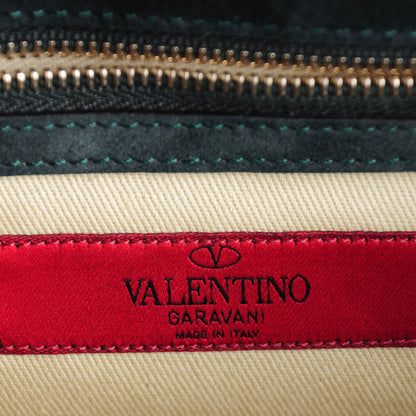 Valentino Garavani Patent Monochrome Mini Glam Lock Rockstud Flap Dark Green 7 of 8