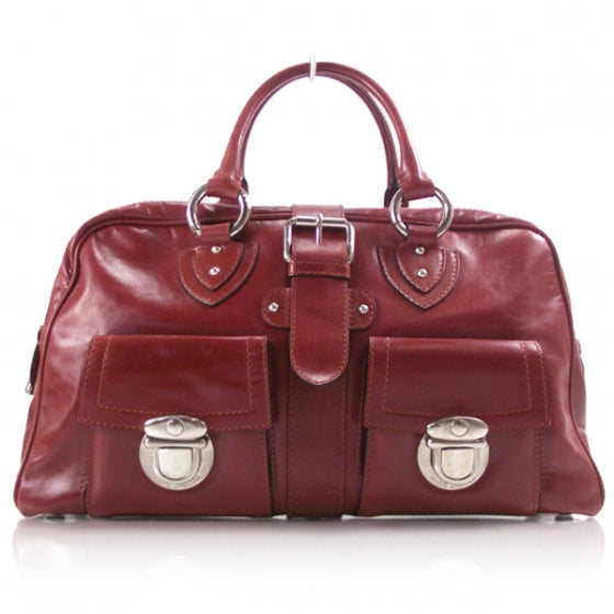 Leather Venetia Tote Pomegranite