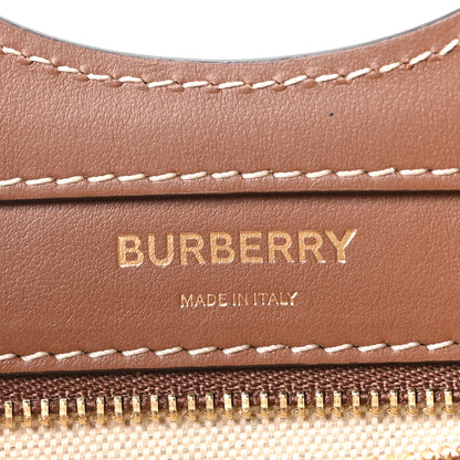Burberry Canvas Smooth Calfskin Two Tone Mini Pocket Bag Natural Malt Brown 6 of 10