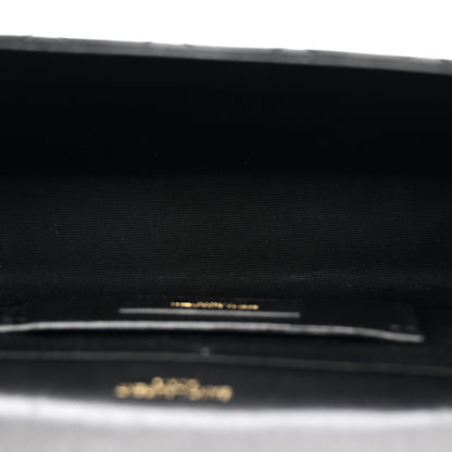 Saint Laurent Lambskin Mixed Matelasse Triquilt Small Monogram Satchel Black 7 of 22