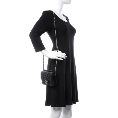 Chanel Lambskin Quilted Crossing Times Mini Flap Black 2 of 7