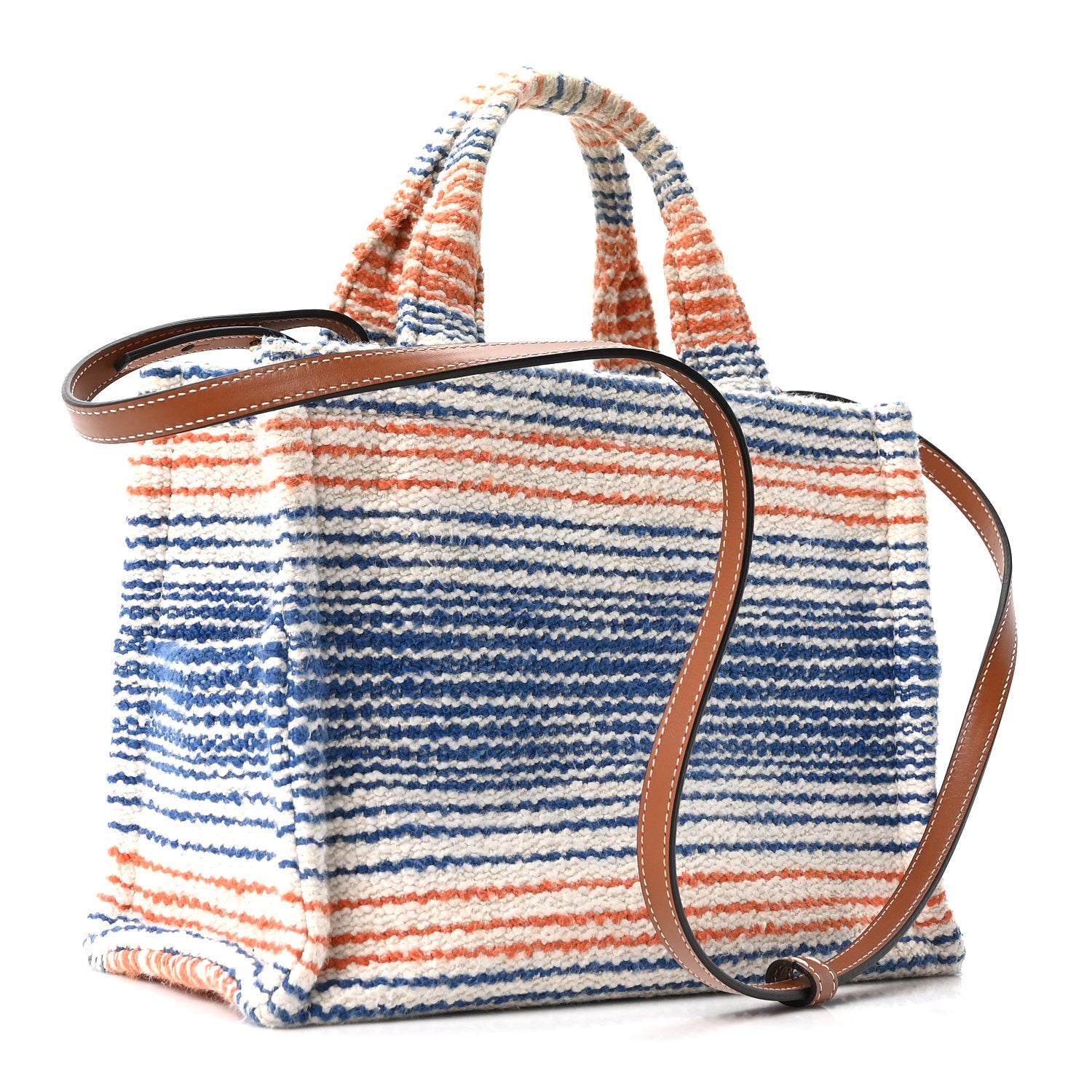 Celine Canvas Calfskin Striped Triomphe Small Cabas Thais Multicolor 3 of 9