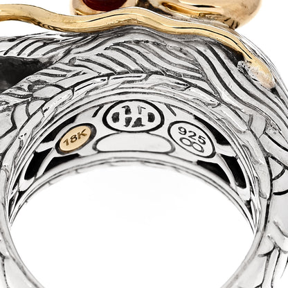 John Hardy Sterling Silver 18K Yellow Gold Ruby Naga Dragon Head Ring 53 6.25 6 of 6