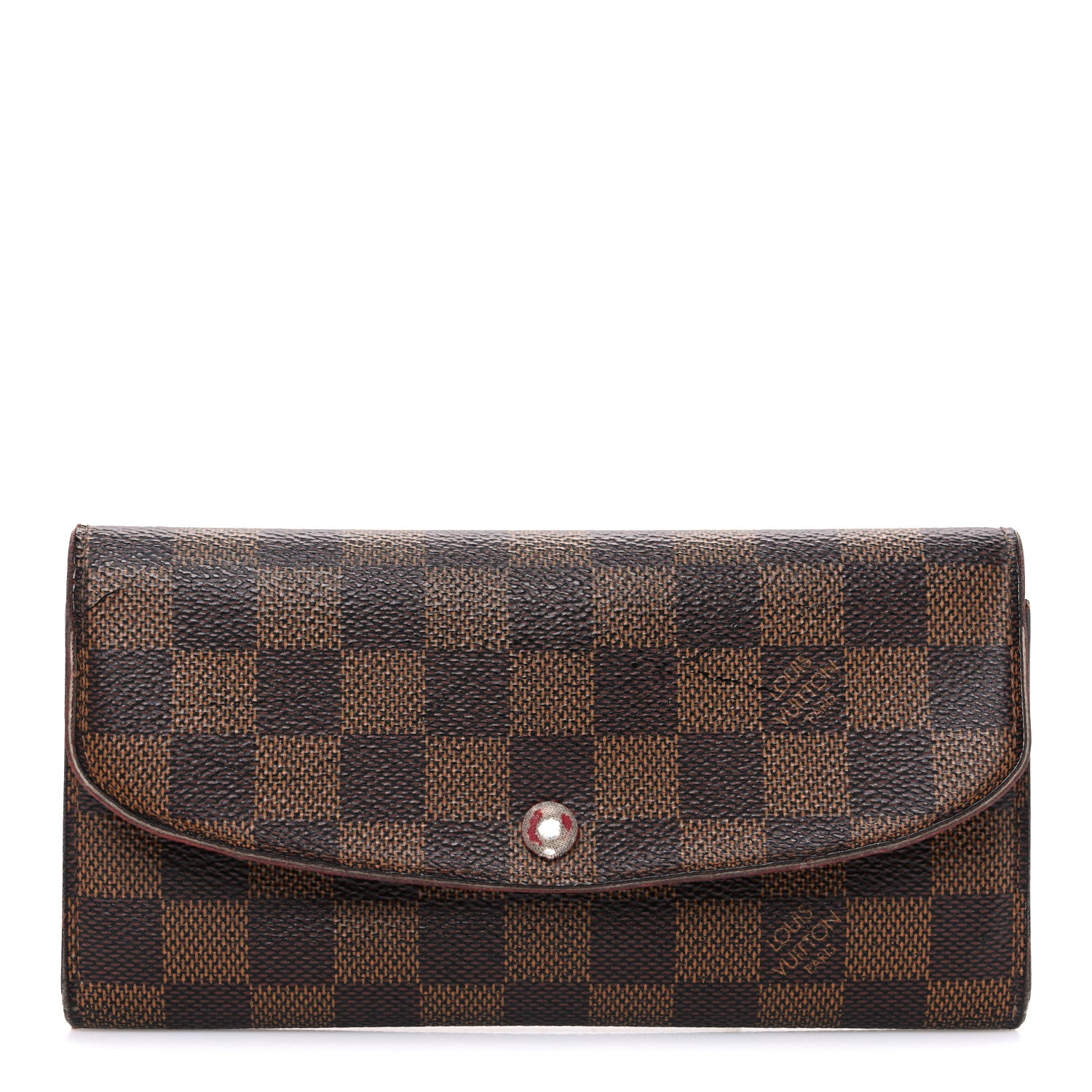 Louis Vuitton Damier Ebene Emilie Wallet Red 1 of 7