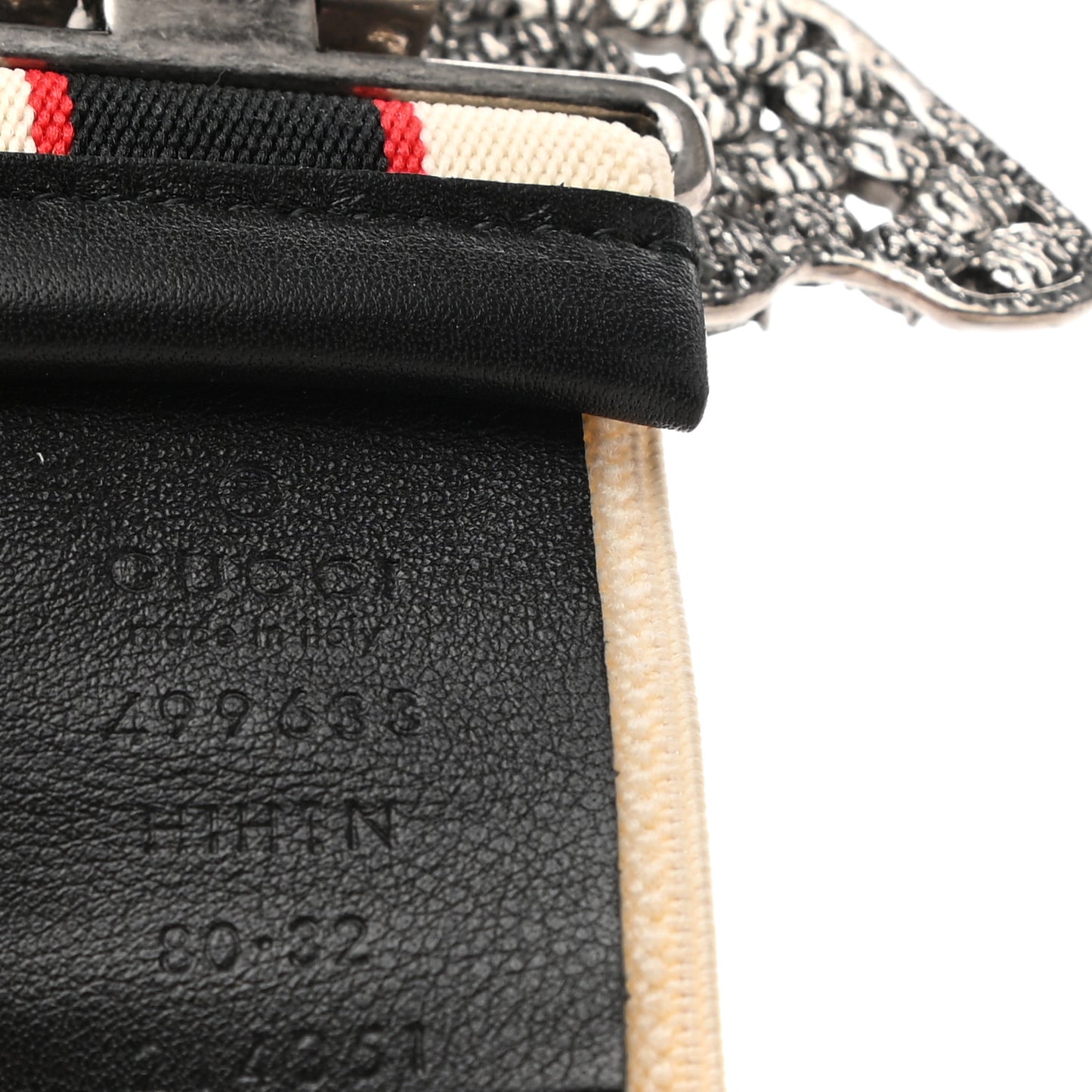 Jacquard Crystal Stripe Butterfly Belt 80 32 White