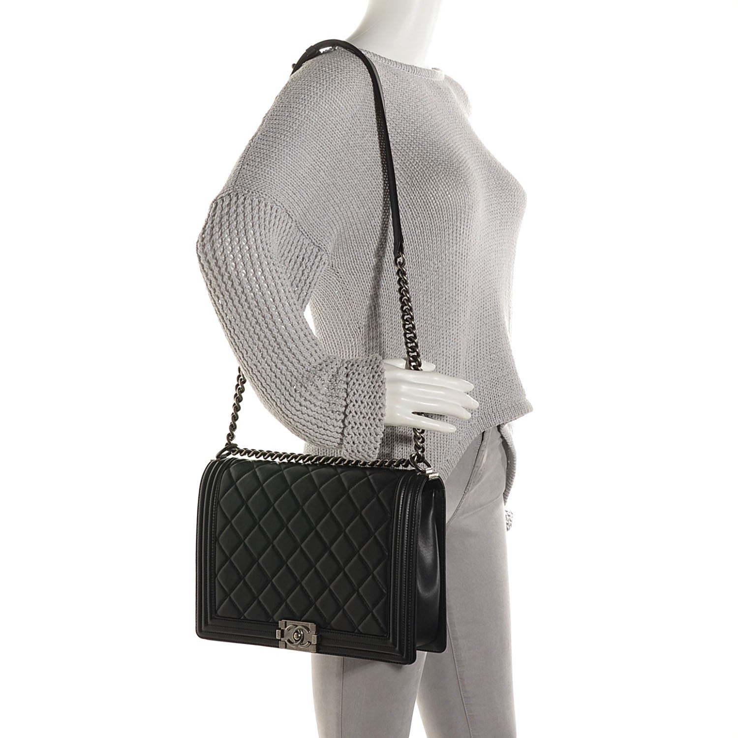 Chanel Calfskin Quilted Large Boy Flap Black 2 of 9