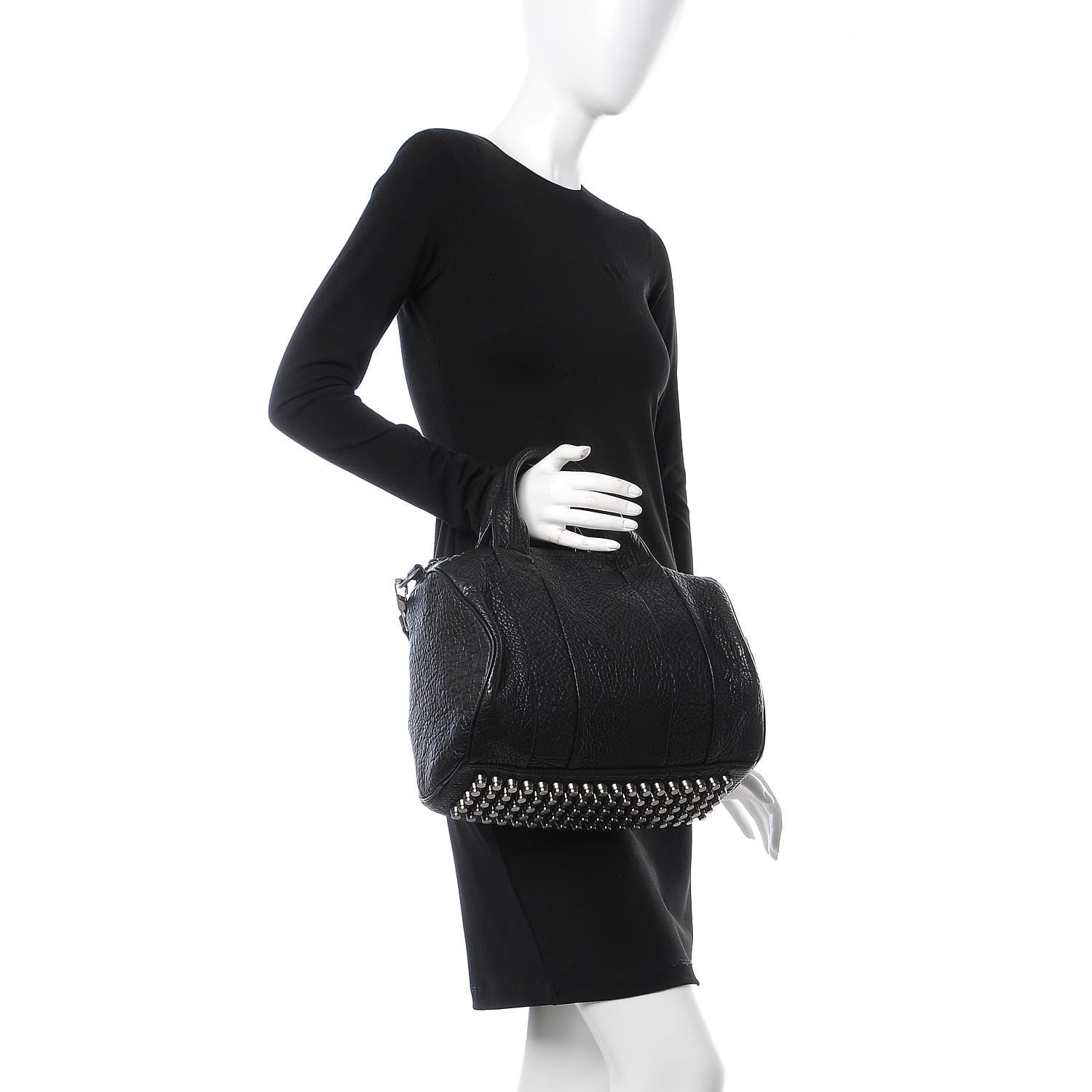 Alexander Wang Pebbled Lambskin Rocco Black Nickel Hardware 2 of 8
