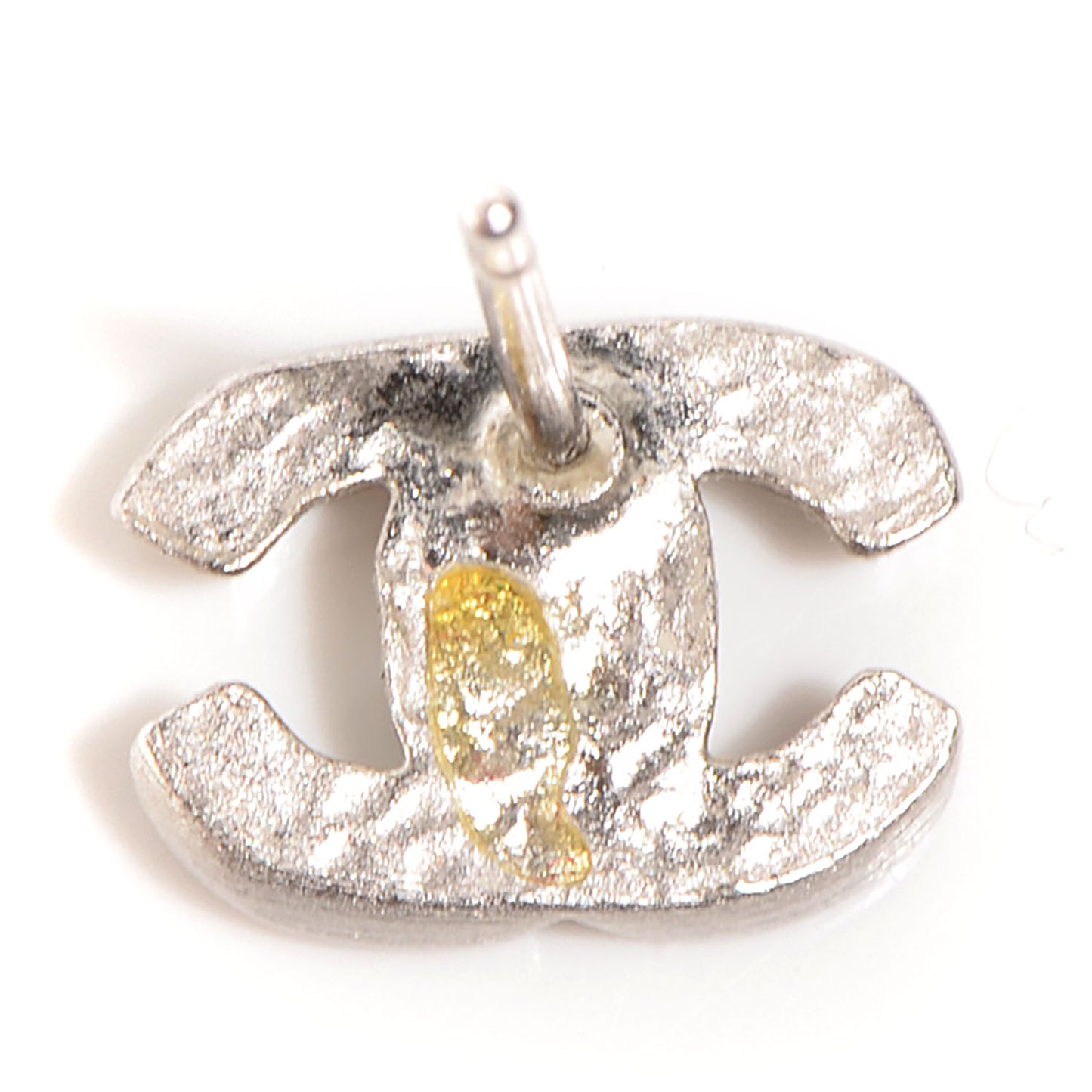 Enamel CC Earrings White