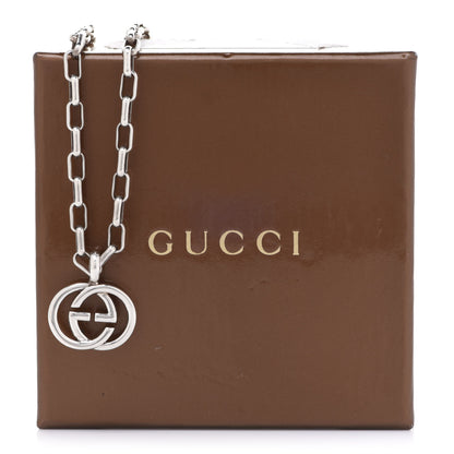 Gucci Sterling Silver Interlocking Circle GG Pendant Necklace 7 of 7