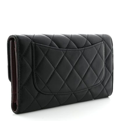 Chanel Lambskin Quilted Large Flap Wallet Black 3 of 15