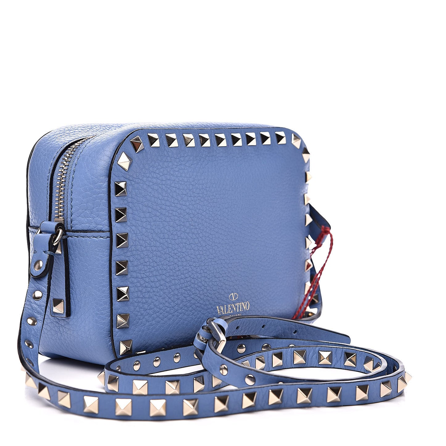 Grained Calfskin Rockstud Camera Crossbody Bag Angel