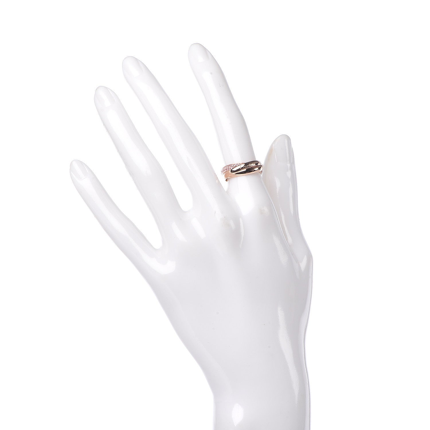 Cartier 18K Pink Gold Pink Sapphire Trinity Ring 48 4.5 2 of 5