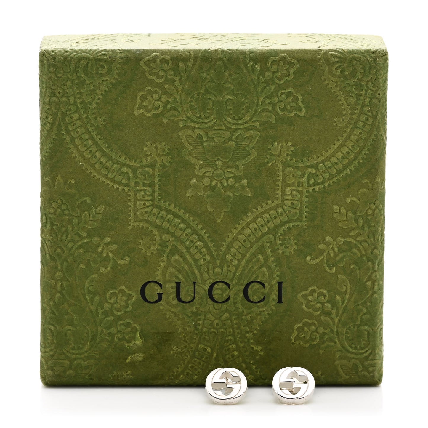 Sterling Silver Interlocking GG Stud Earrings