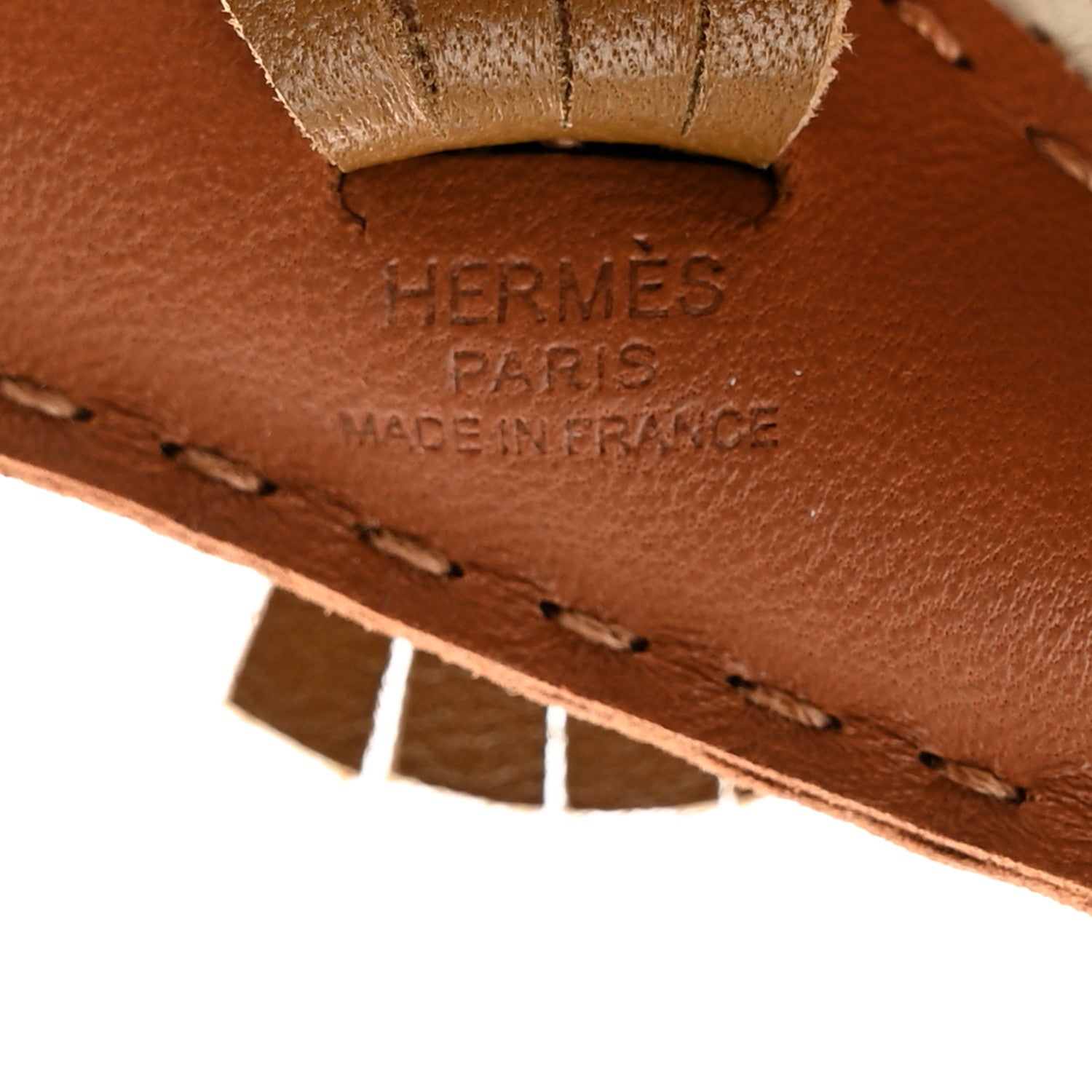 Hermes Milo Lambskin Hippo Bag Charm Gold Kraft Craie 4 of 4