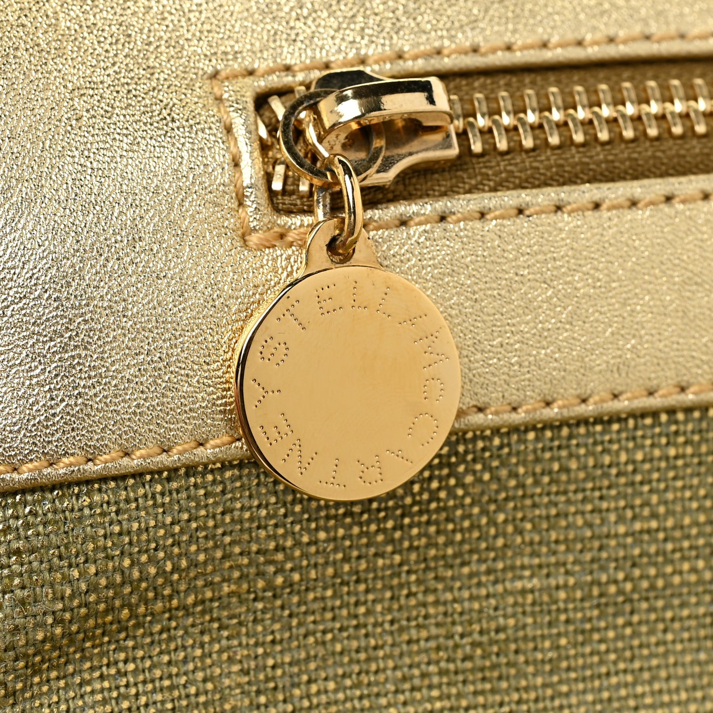 Metallic Linen Falabella Fold Over Clutch Camouflage