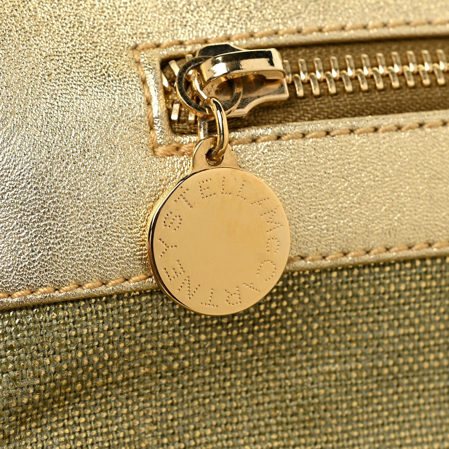 Stella McCartney Metallic Linen Falabella Fold Over Clutch Camouflage 9 of 9