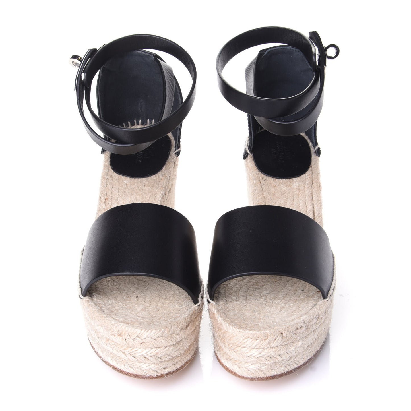Calfskin Tipoli Espadrille Wedges 39 Black