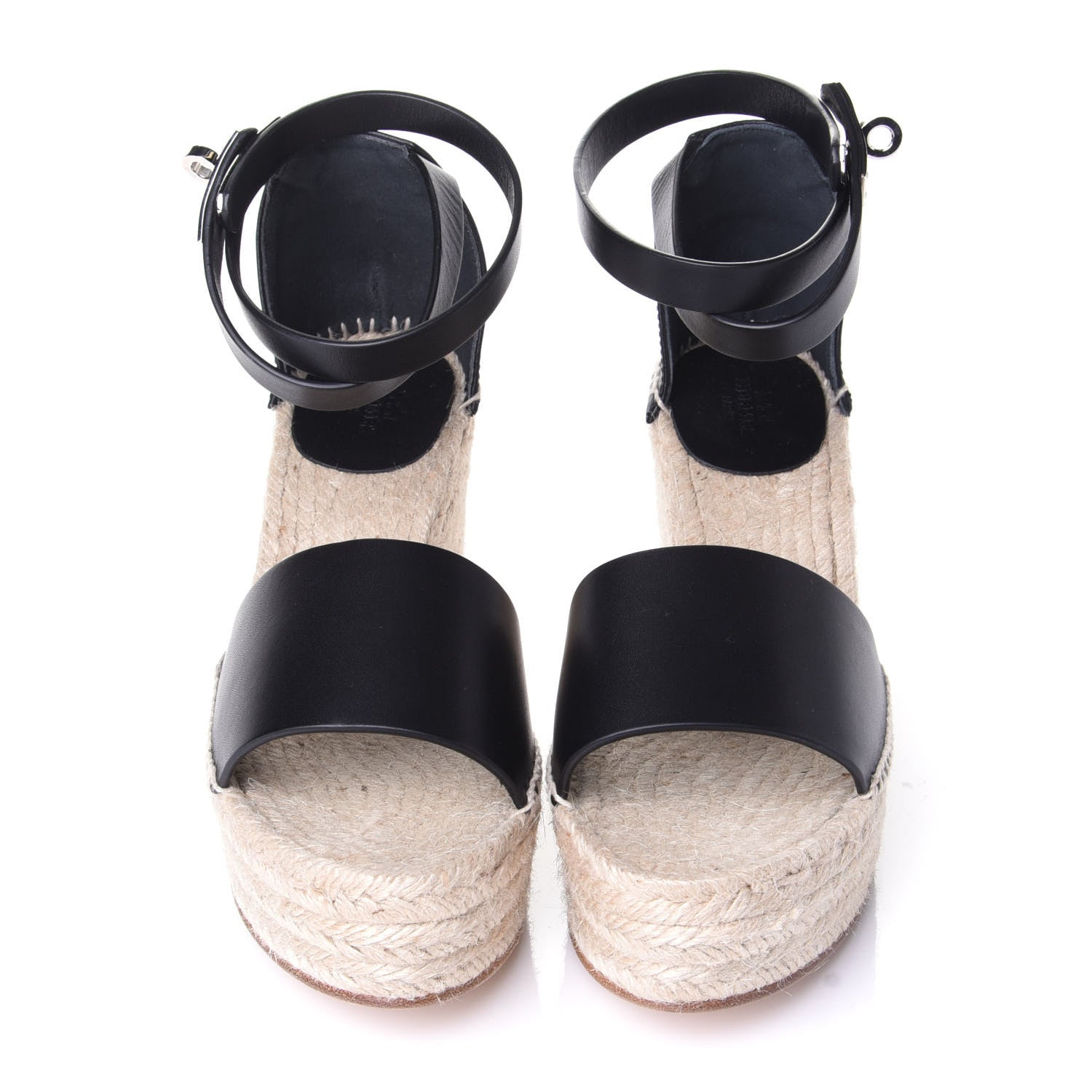 Hermes Calfskin Tipoli Espadrille Wedges 39 Black 5 of 10