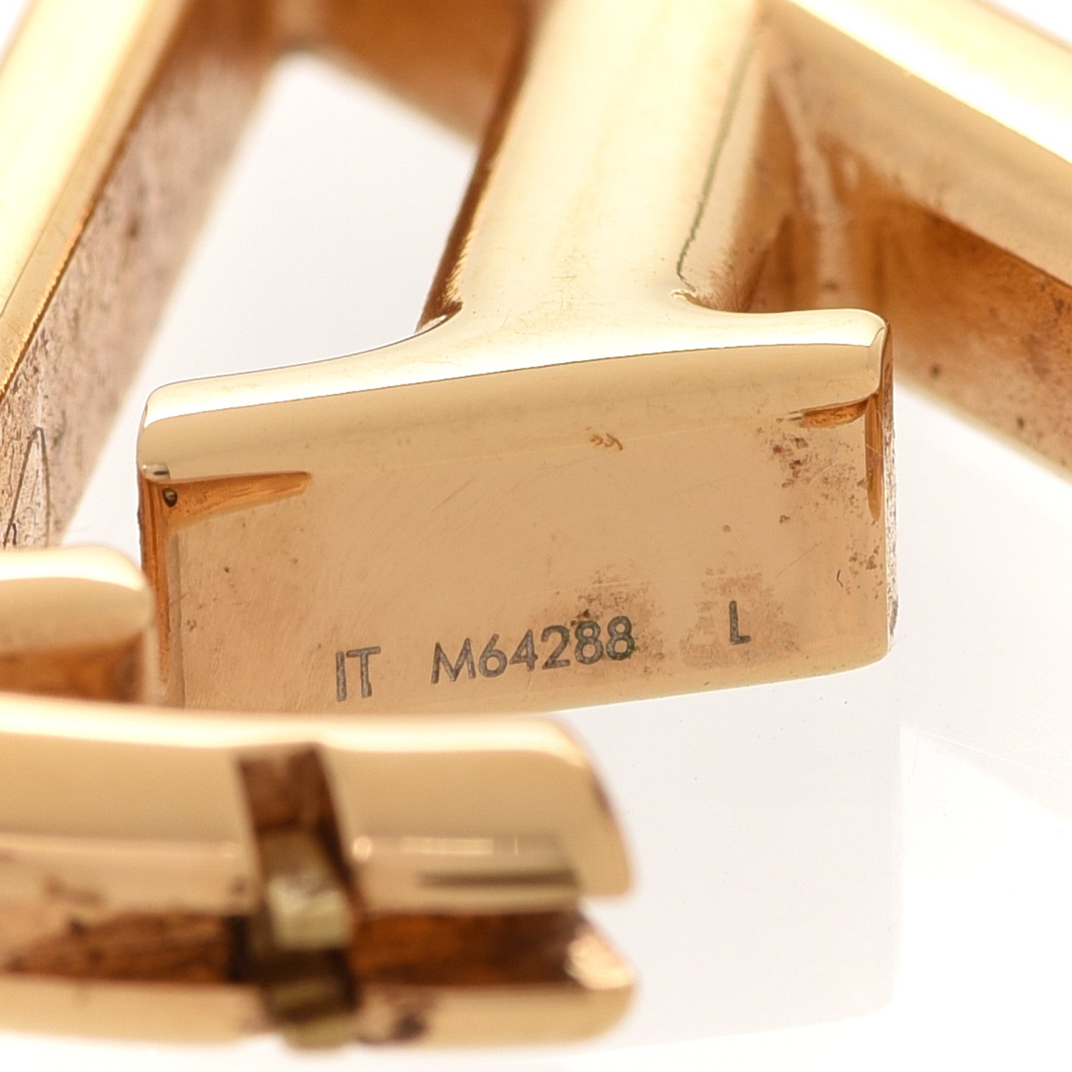 Louis Vuitton Metal Louise Hoop Earrings Gold 4 of 5