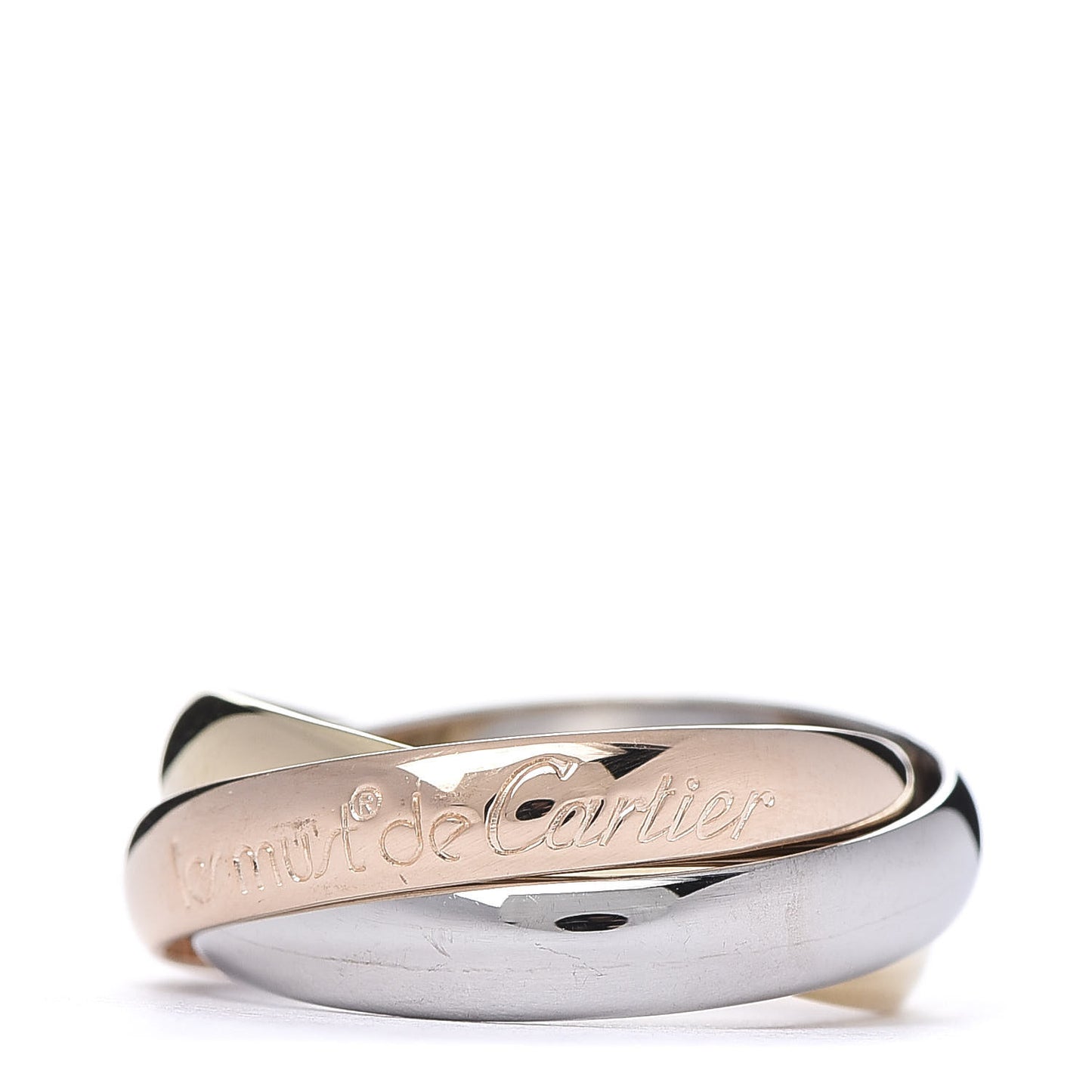 18K Pink Yellow White Gold Classic Les Must De Trinity Ring 50 5.25