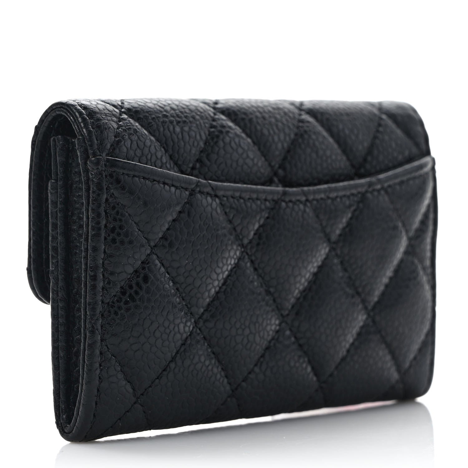 Chanel Caviar Quilted Flap Card Holder Wallet Black 3 of 7