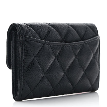 Chanel Caviar Quilted Flap Card Holder Wallet Black 3 of 7