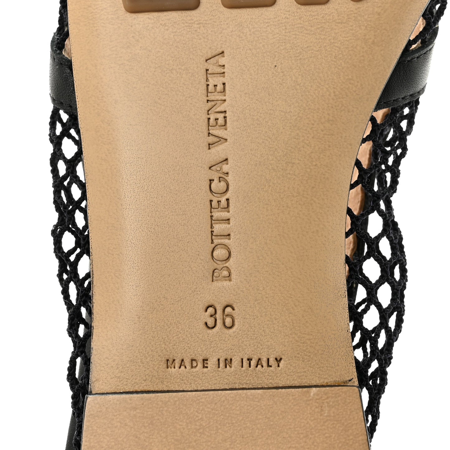 Mesh Nappa Chunky Chain Stretch Ballerina Flats 36 Black