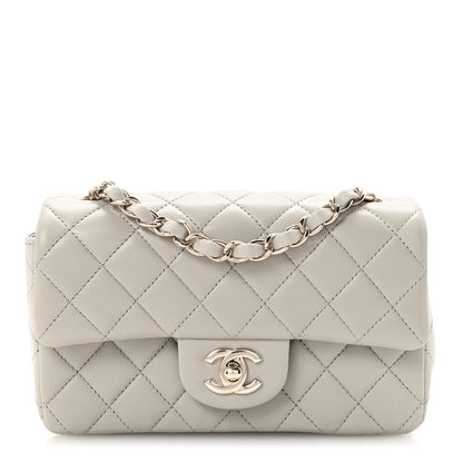 Chanel Lambskin Quilted Mini Rectangular Flap Grey 1 of 11