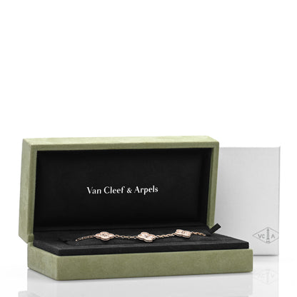 Van Cleef & Arpels 18K Rose Gold 5 Motifs Vintage Alhambra Bracelet 4 of 4